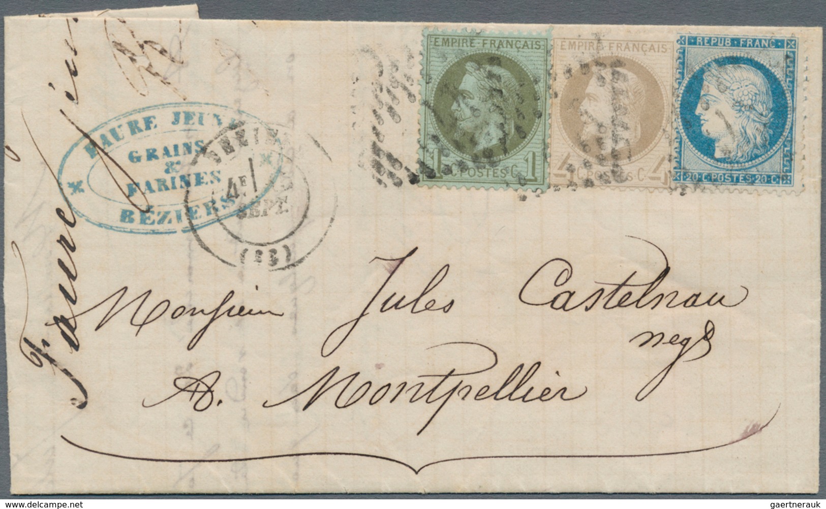 Frankreich: 1857/1876 (ca.), Collection Of More Than 90 Covers To Destinations Abroad (plus A Few Fr - Sammlungen