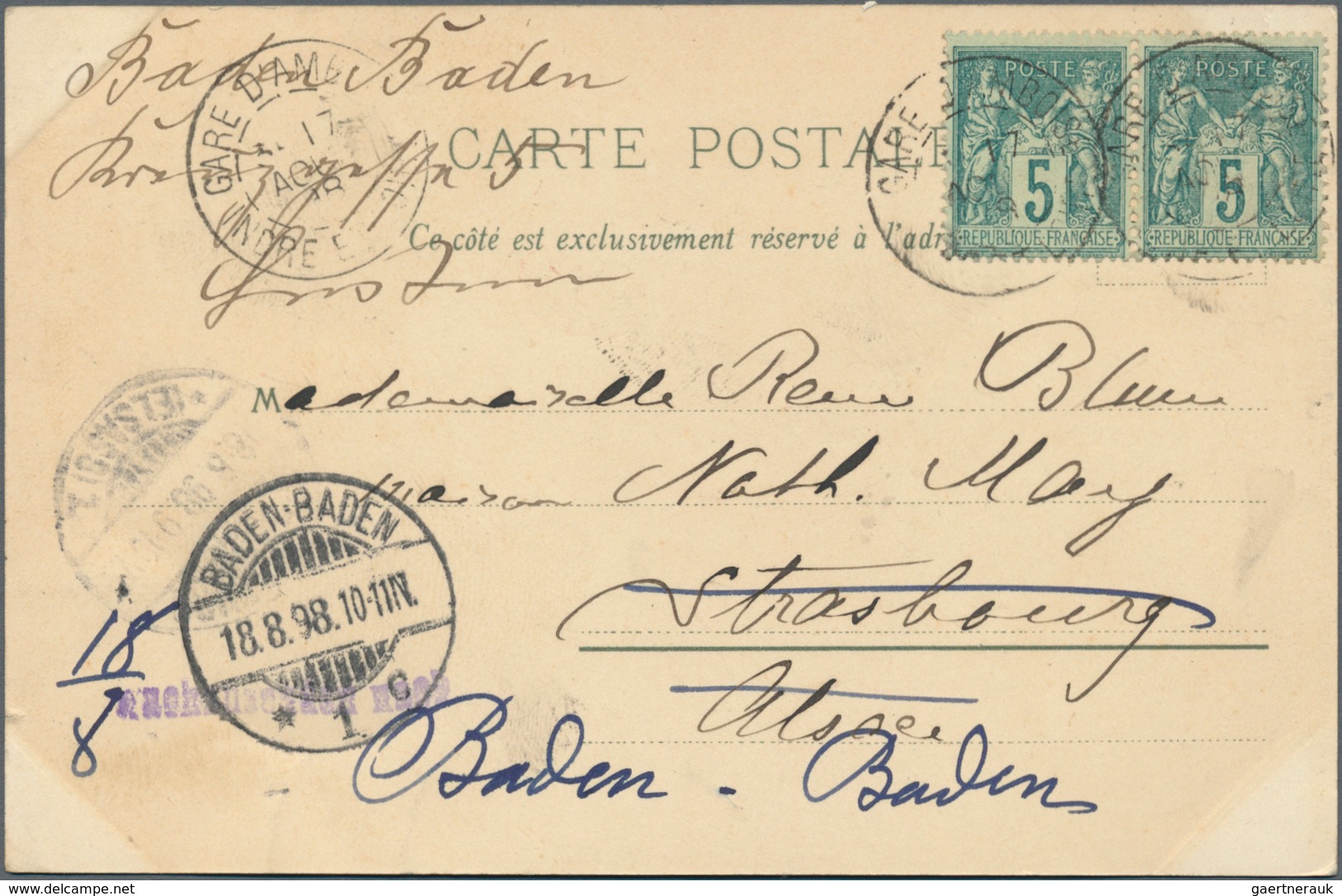 Frankreich: 1898/1900 (ca.), über 100 gelaufene Frankreich Postkarten mit einigen "Souvenir de...",