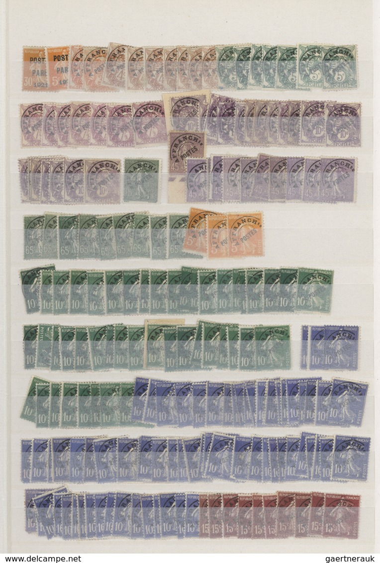 Frankreich - Vorausentwertungen: 1921/2008, Accumulation Of More Than 1.200 Stamps, Well Filled Thro - Sonstige & Ohne Zuordnung