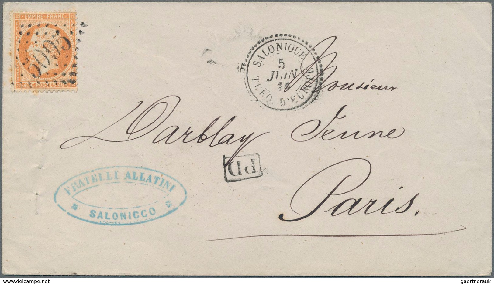 Französische Post In Der Levante: 1856/1902, Mediterranean/Mail From/to French Levant, Group Of 20 C - Sonstige & Ohne Zuordnung