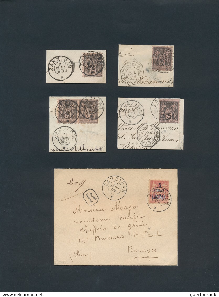 Französische Post In Zanzibar: 1894/1902, Mint And Used Collection On Stocksheets, Incl. 1897 Emerge - Sonstige & Ohne Zuordnung