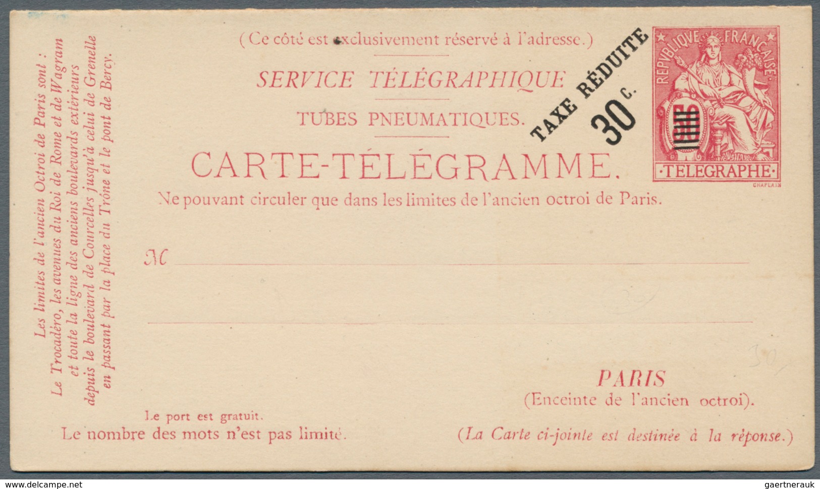 Frankreich - Ganzsachen: 1880/1947, Lot Of Twelve Better Unused Stationeries, E.g. Storch Nos. D5, T - Sonstige & Ohne Zuordnung