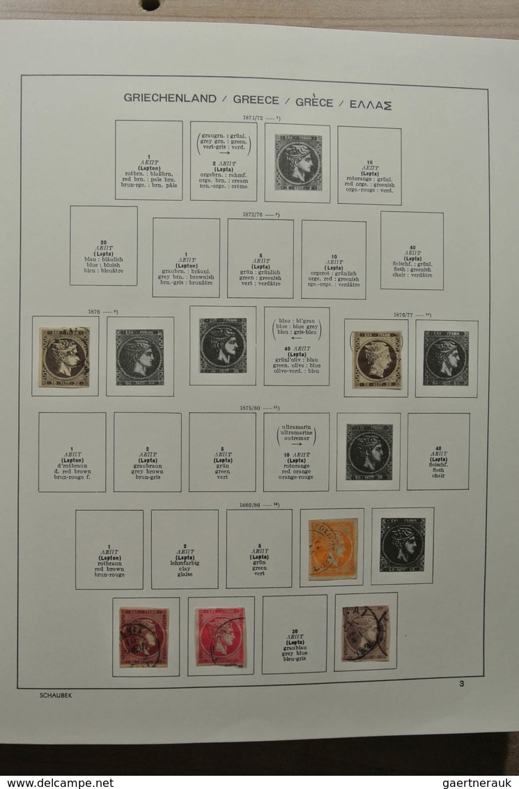 Griechenland: 1861-1990: Nicely filled, MNH, mint hinged and used collection Greece 1861-1990 includ