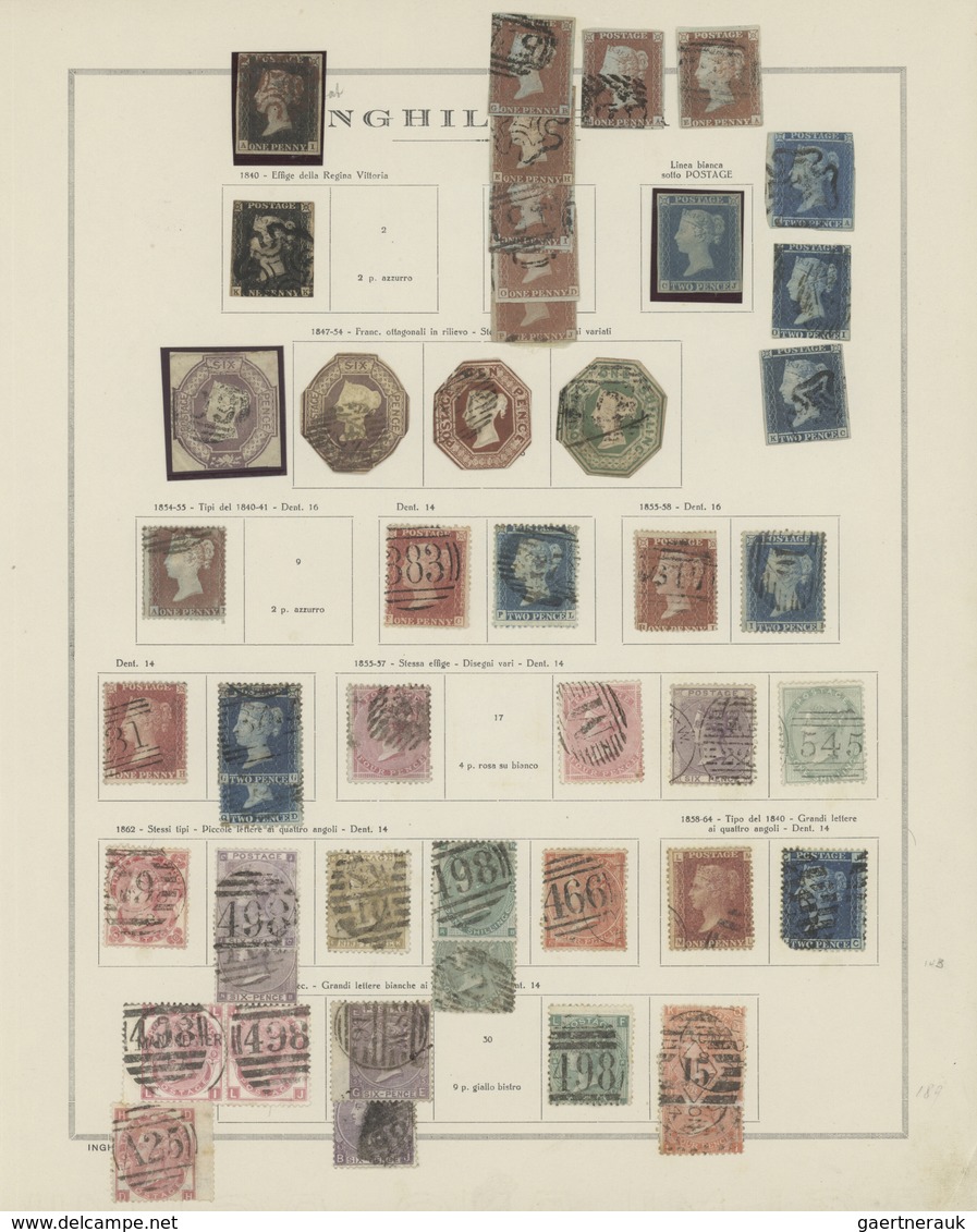 Großbritannien: 1840/1946, Used And Mint Collection On Album Pages With Special Strength In The QV I - Other & Unclassified