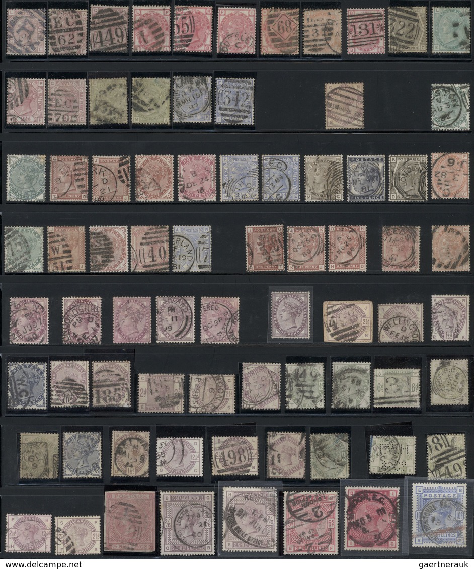 Großbritannien: 1840/1949, Used Collection Of Apprx. 700 Stamps With Main Value In The QV Issues, Sl - Sonstige & Ohne Zuordnung