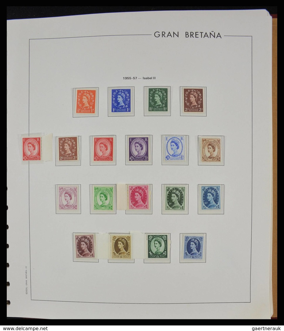 Großbritannien: 1840-1997: With the exception of the top stamps, almost complete, MNH, mint hinged a