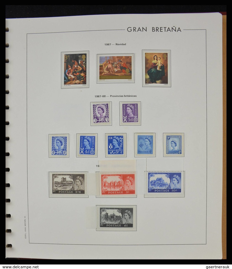 Großbritannien: 1840-1997: With the exception of the top stamps, almost complete, MNH, mint hinged a