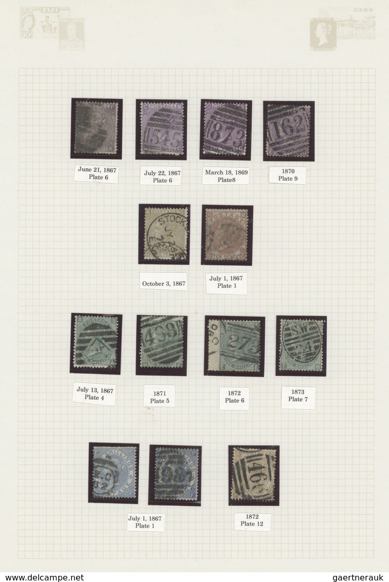 Großbritannien: 1855/1882, Surface-printed Issues, Used Collection Of 79 Stamps, Neatly Arranged On - Sonstige & Ohne Zuordnung