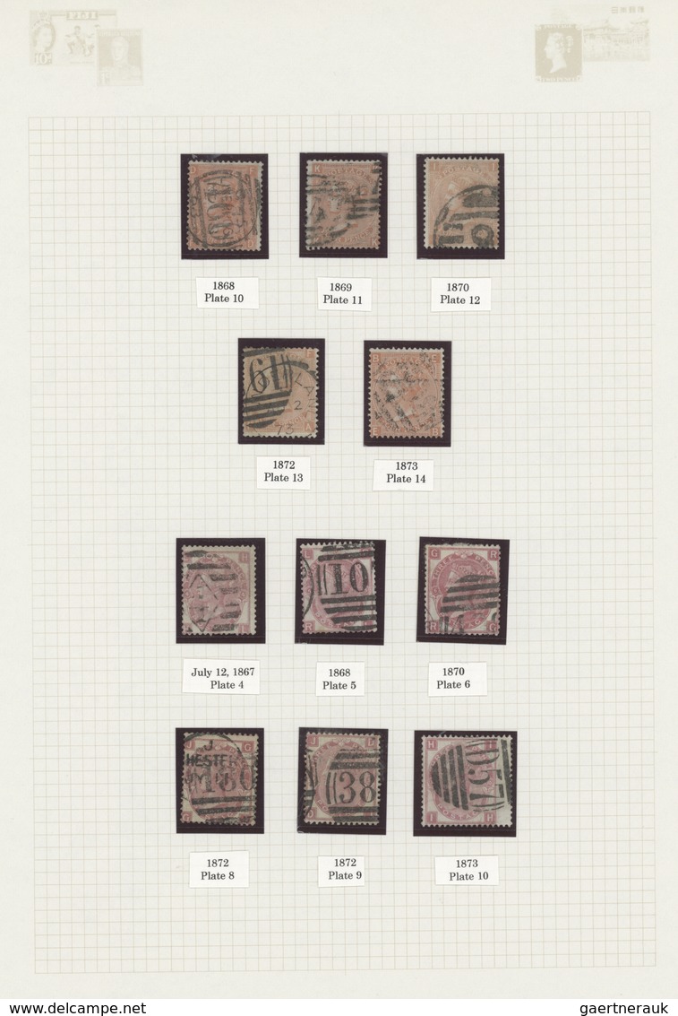 Großbritannien: 1855/1882, Surface-printed Issues, Used Collection Of 79 Stamps, Neatly Arranged On - Sonstige & Ohne Zuordnung