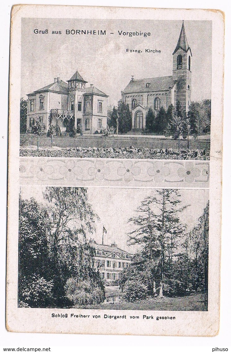 D-9123   BORNHEIM : Evang. Kirche / Schloss Freiherr - Bornheim