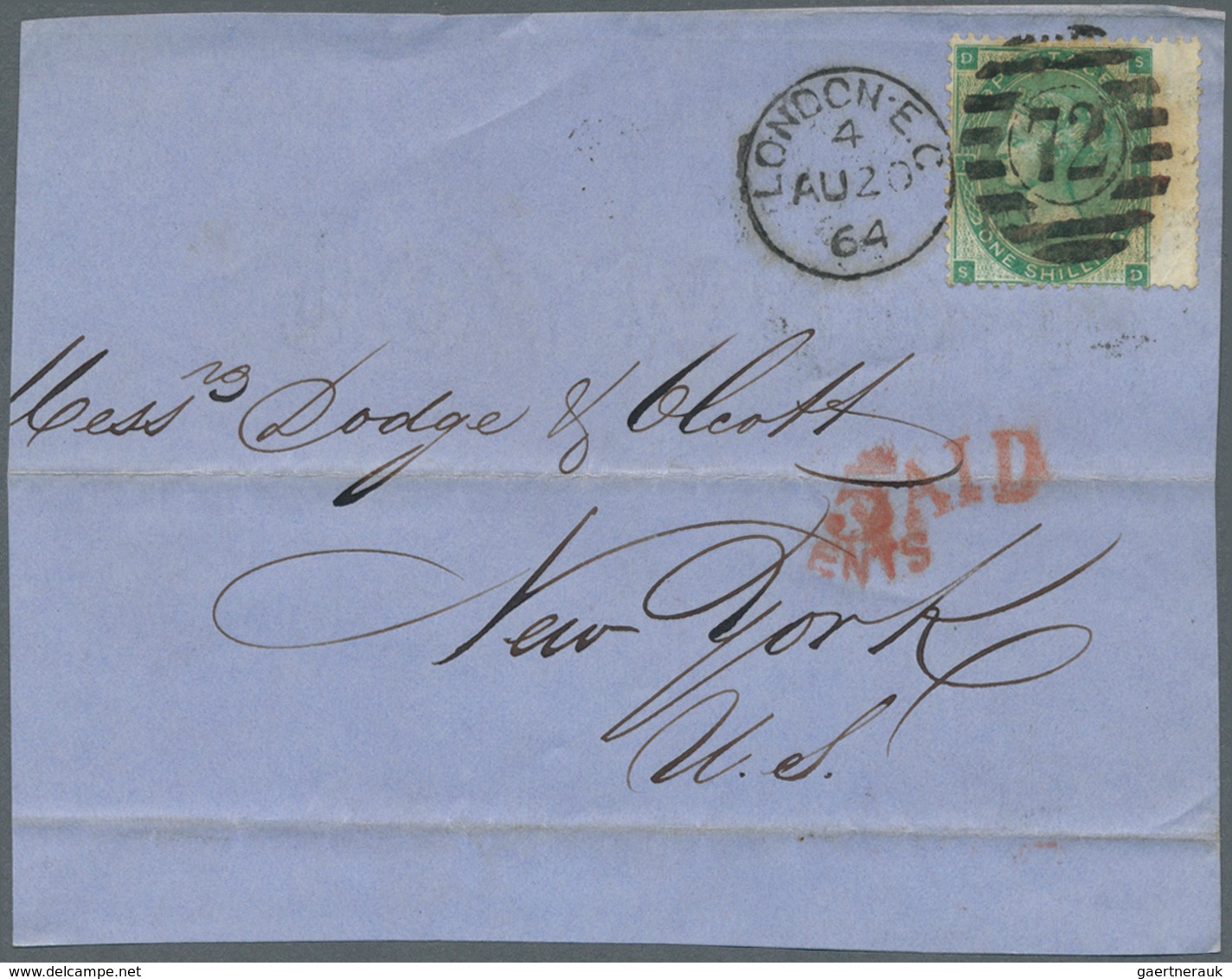 Großbritannien: 1863/1866, Assortment Of 28 Fronts/large Fragments Addressed To New York, Franked Wi - Sonstige & Ohne Zuordnung