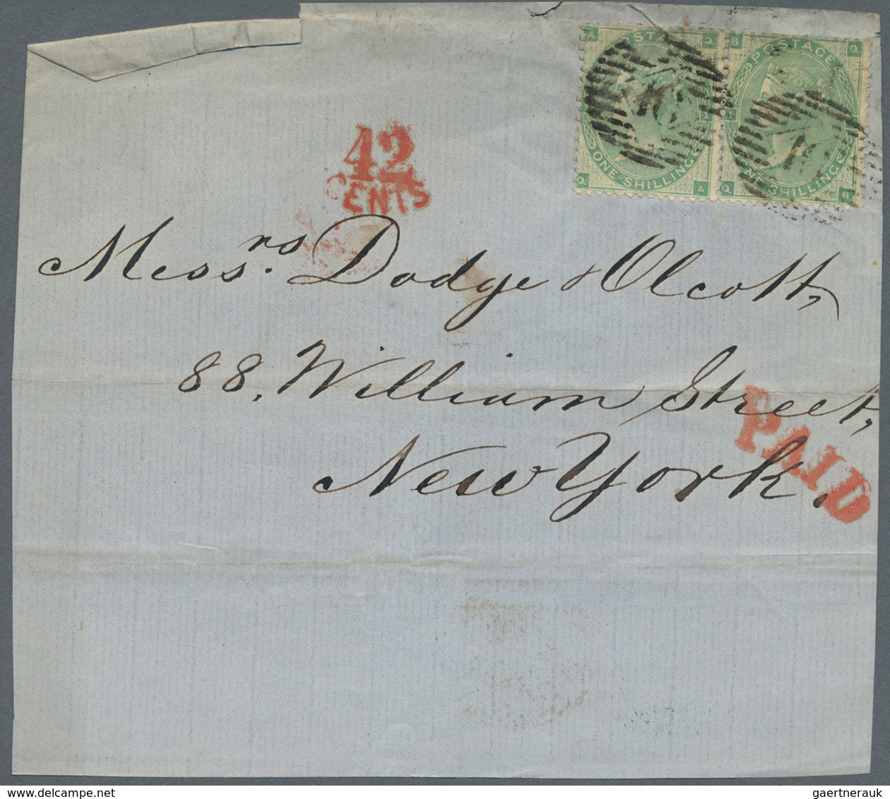 Großbritannien: 1863/1866, Assortment Of 28 Fronts/large Fragments Addressed To New York, Franked Wi - Sonstige & Ohne Zuordnung