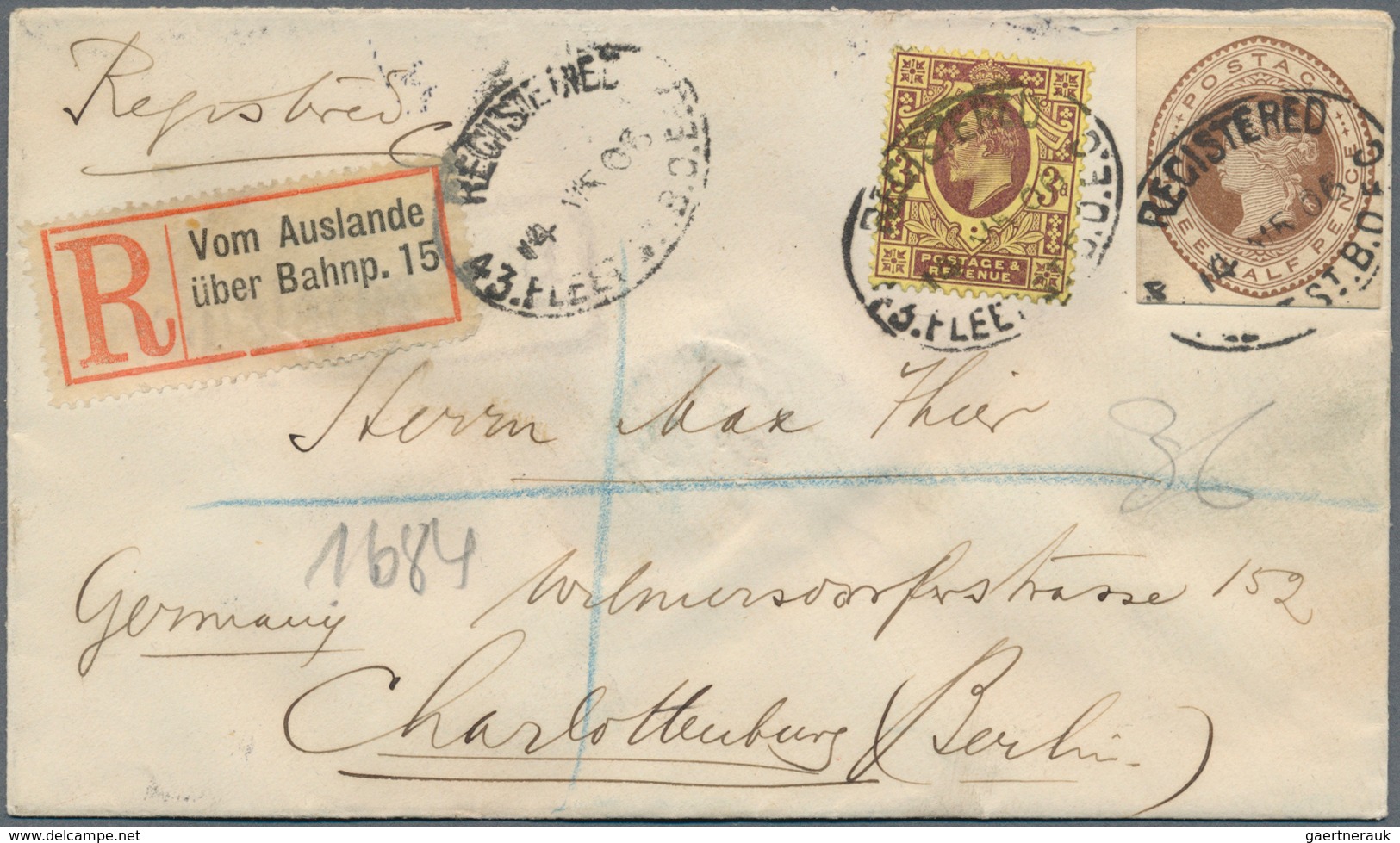 Großbritannien: 1905/1914. Interesting collection containing 30 registered letters, but one, each fr