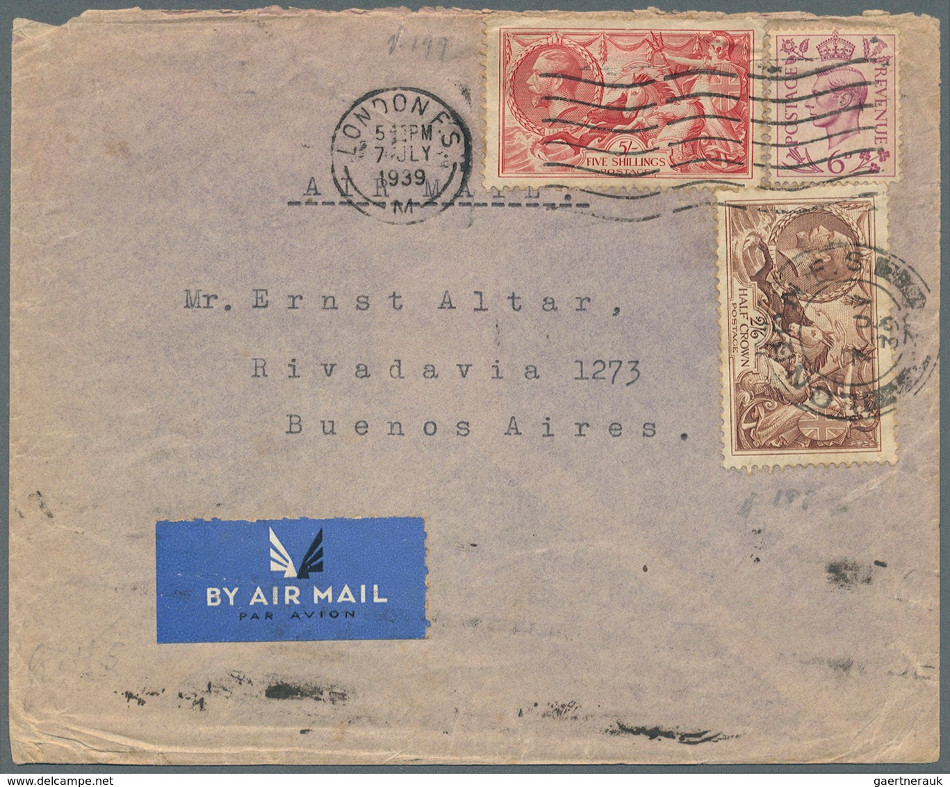 Großbritannien: 1933/1943, AIRMAIL TO AMERICA, Lot Of 9 Airmail Covers To USA Incl. Hawaii, Bermudas - Sonstige & Ohne Zuordnung