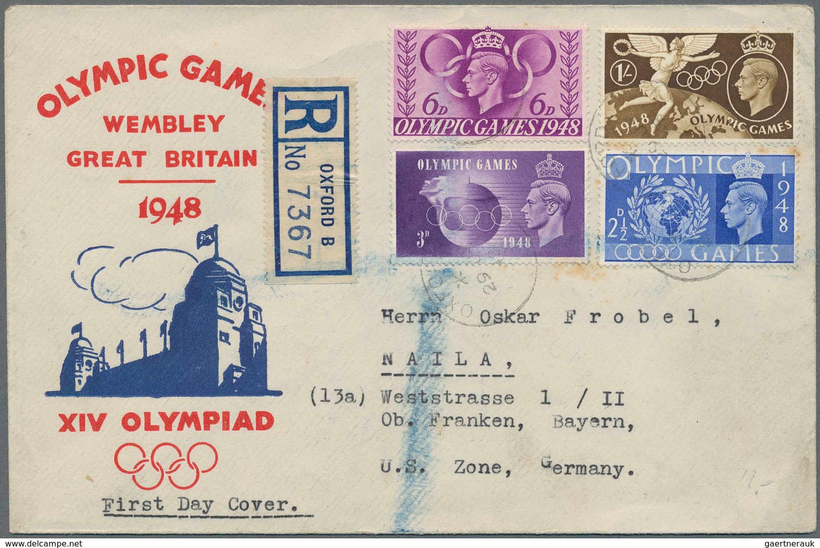 Großbritannien: 1936/1953, lot of apprx. 126 covers/cards bearing frankings KGVI, showing a nice ran