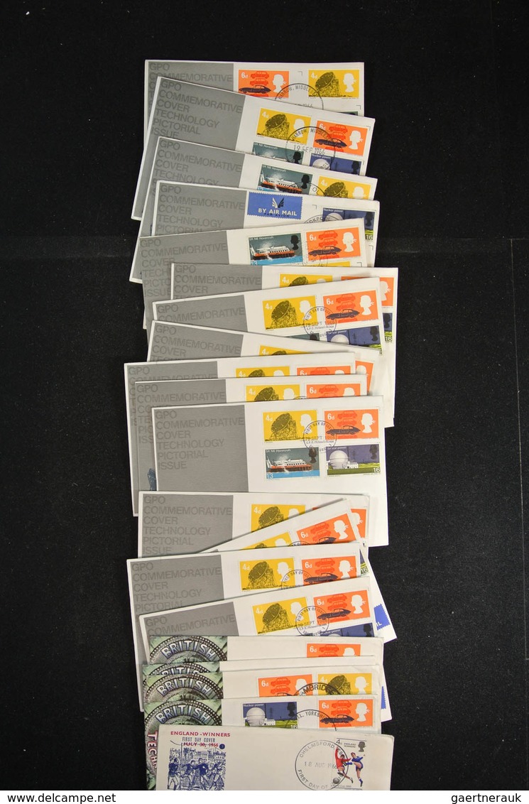 Großbritannien: 1946-1992: Massive stock of thousands of first day covers,(more than 3000!) incl. di