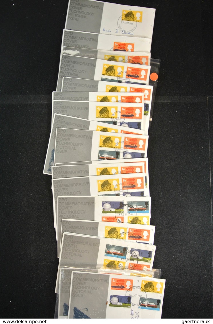 Großbritannien: 1946-1992: Massive stock of thousands of first day covers,(more than 3000!) incl. di