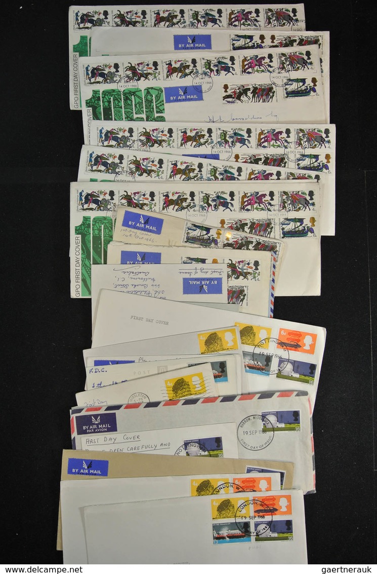 Großbritannien: 1946-1992: Massive stock of thousands of first day covers,(more than 3000!) incl. di