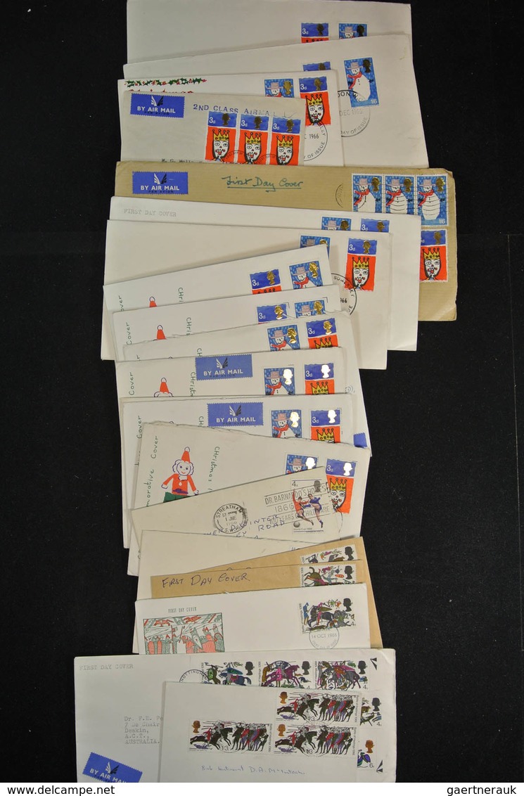 Großbritannien: 1946-1992: Massive stock of thousands of first day covers,(more than 3000!) incl. di