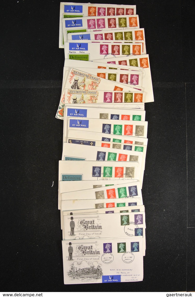 Großbritannien: 1946-1992: Massive stock of thousands of first day covers,(more than 3000!) incl. di