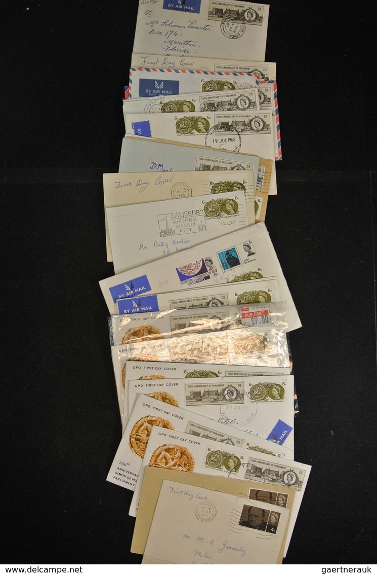 Großbritannien: 1946-1992: Massive stock of thousands of first day covers,(more than 3000!) incl. di