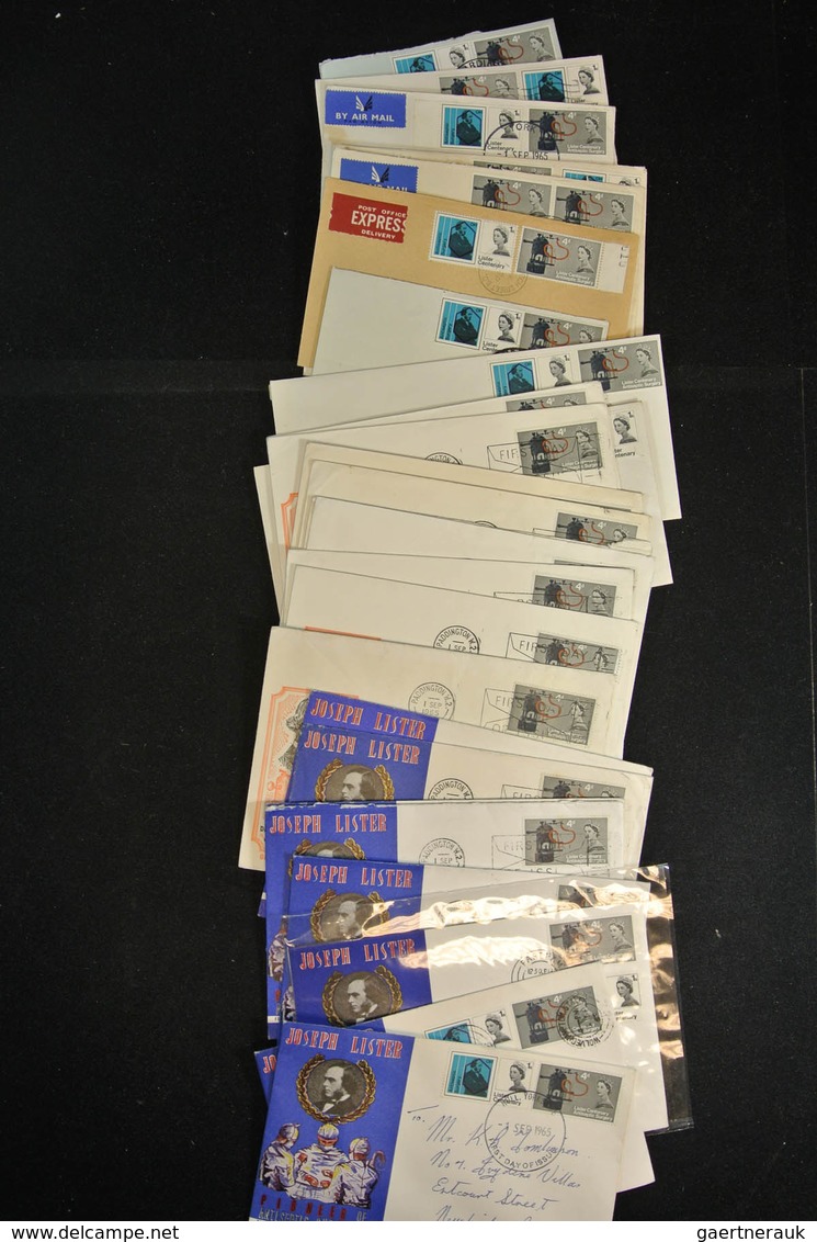 Großbritannien: 1946-1992: Massive stock of thousands of first day covers,(more than 3000!) incl. di