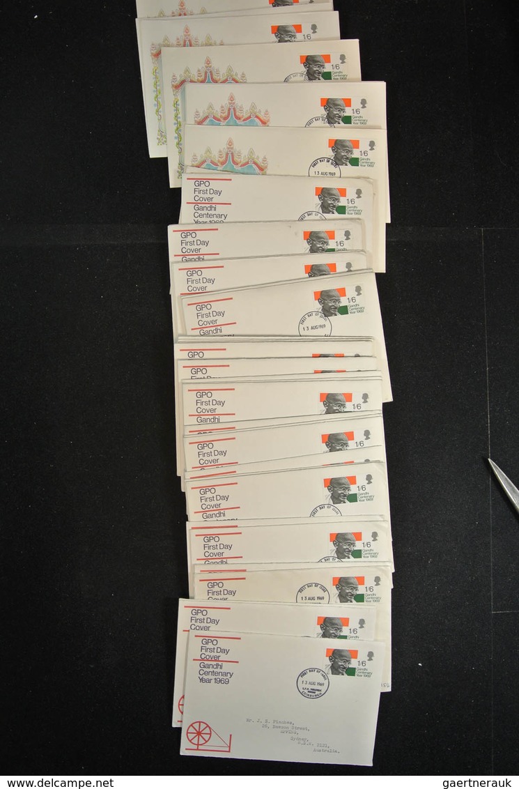 Großbritannien: 1946-1992: Massive stock of thousands of first day covers,(more than 3000!) incl. di