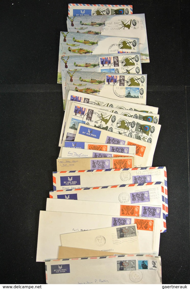 Großbritannien: 1946-1992: Massive stock of thousands of first day covers,(more than 3000!) incl. di