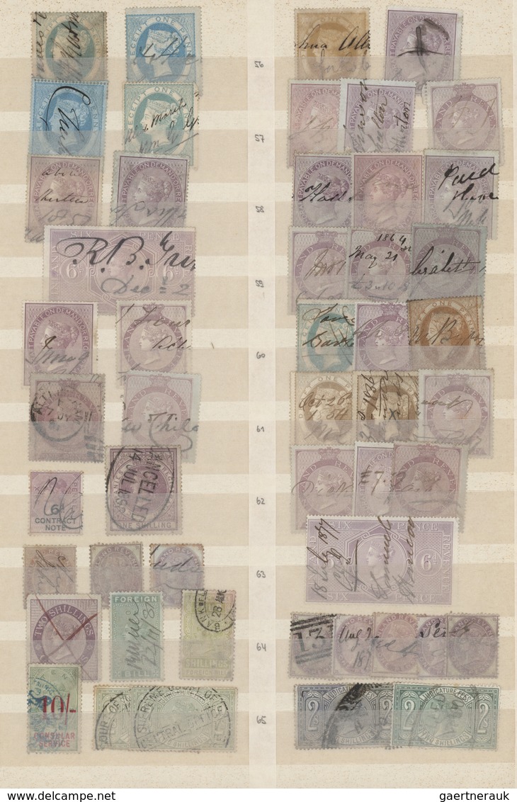 Großbritannien - Stempelmarken: 1860/1960, Assortment Of Apprx. 240 Used Fiscal Stamps, Well Sorted - Revenue Stamps