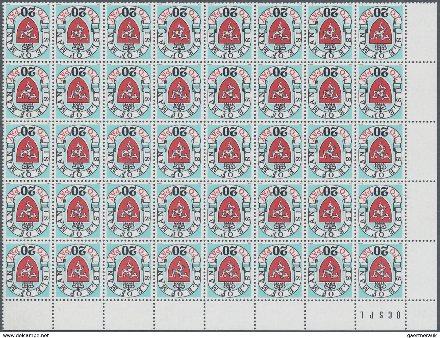 Großbritannien - Isle Of Man - Portomarken: 1973, Coat Of Arms ½p. To 20p., Imprint "1973", 670 Comp - Sonstige & Ohne Zuordnung