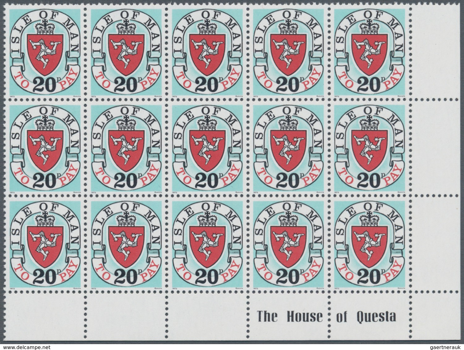 Großbritannien - Isle Of Man - Portomarken: 1973, Coat Of Arms Postage Dues With Imprint '1973' (1st - Sonstige & Ohne Zuordnung