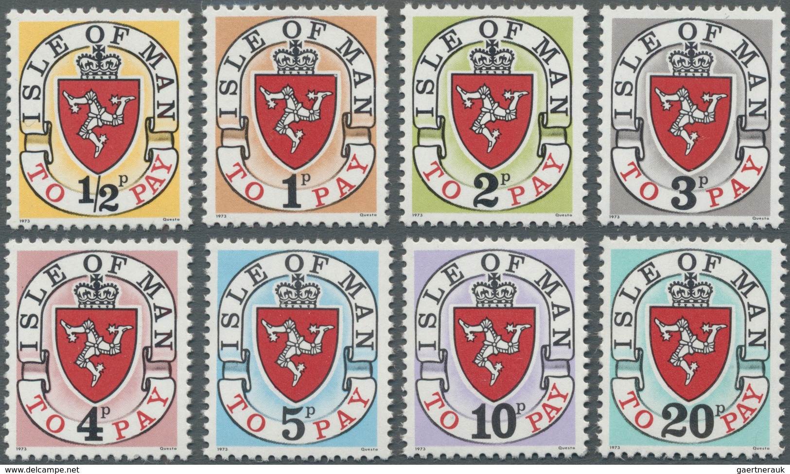 Großbritannien - Isle Of Man - Portomarken: 1973, Coat Of Arms Postage Dues With Imprint '1973' (1st - Sonstige & Ohne Zuordnung