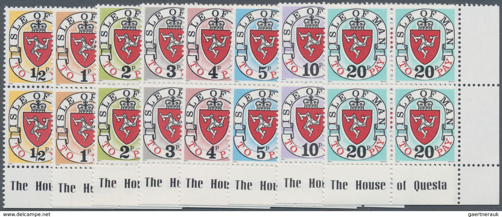 Großbritannien - Isle Of Man - Portomarken: 1973, Coat Of Arms Postage Dues With Imprint '1973' (1st - Sonstige & Ohne Zuordnung