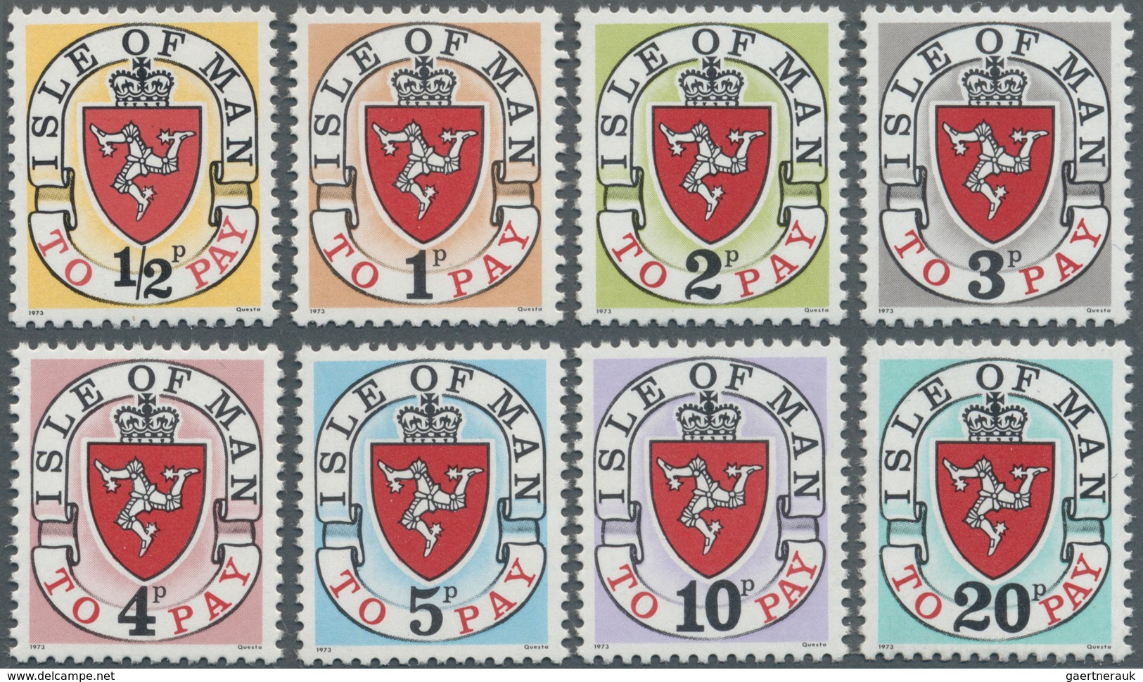 Großbritannien - Isle Of Man - Portomarken: 1973, Coat Of Arms Postage Dues With Imprint '1973' (1st - Sonstige & Ohne Zuordnung