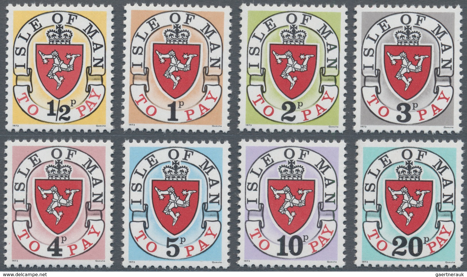 Großbritannien - Isle Of Man - Portomarken: 1973, Coat Of Arms Postage Dues With Imprint '1973' (1st - Sonstige & Ohne Zuordnung