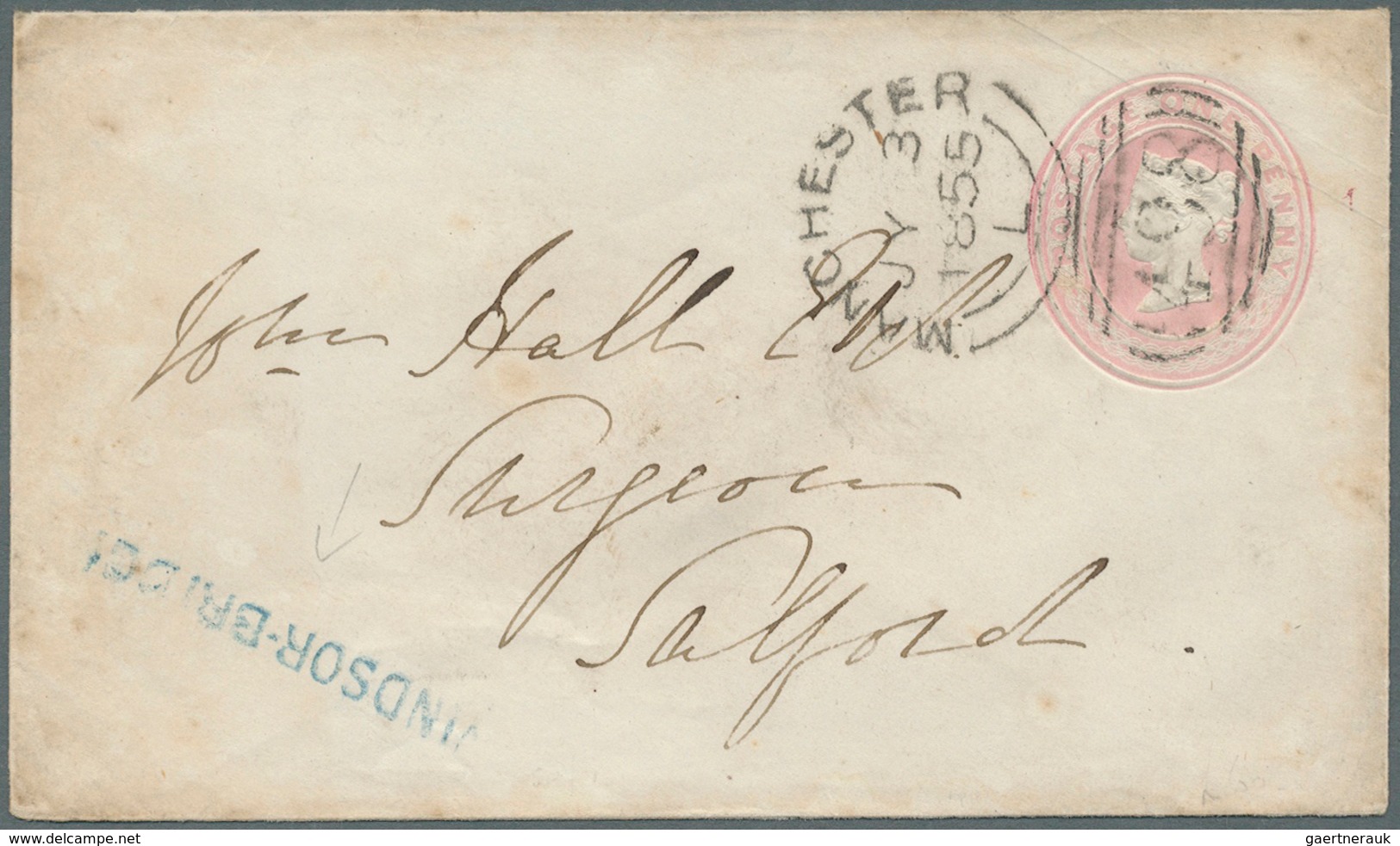 Großbritannien - Ganzsachen: 1842/1898, QV, Group Of 12 Used Stationery Envelopes, Mainly To Destina - Sonstige & Ohne Zuordnung