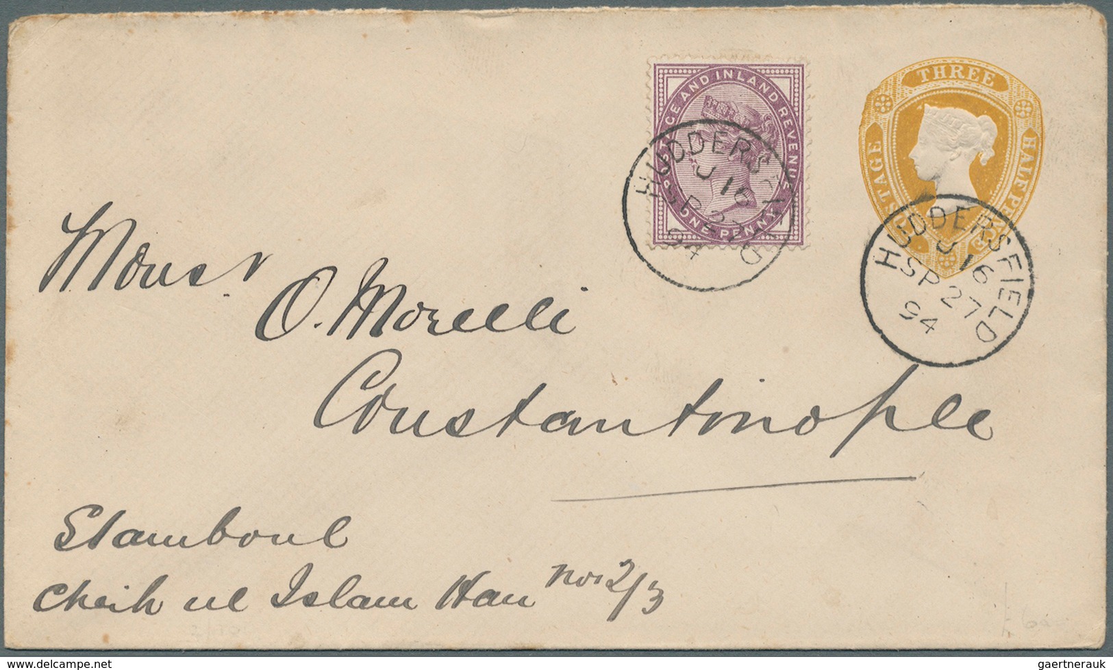 Großbritannien - Ganzsachen: 1845/1901, QV, Group Of 12 Used Stationery Envelopes, Mainly To Destina - Sonstige & Ohne Zuordnung