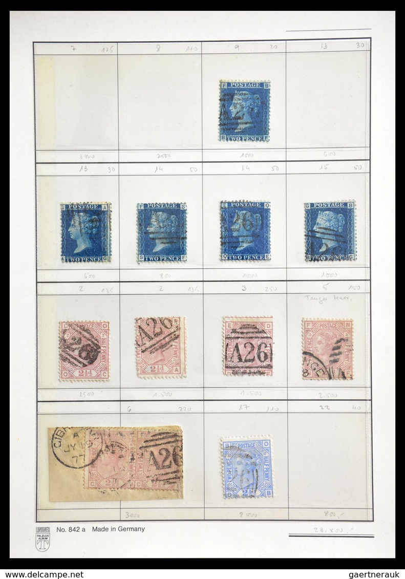 Großbritannien - Used Abroad: Small album with 159 classic stamps of Great Britain, cancelled in Gib