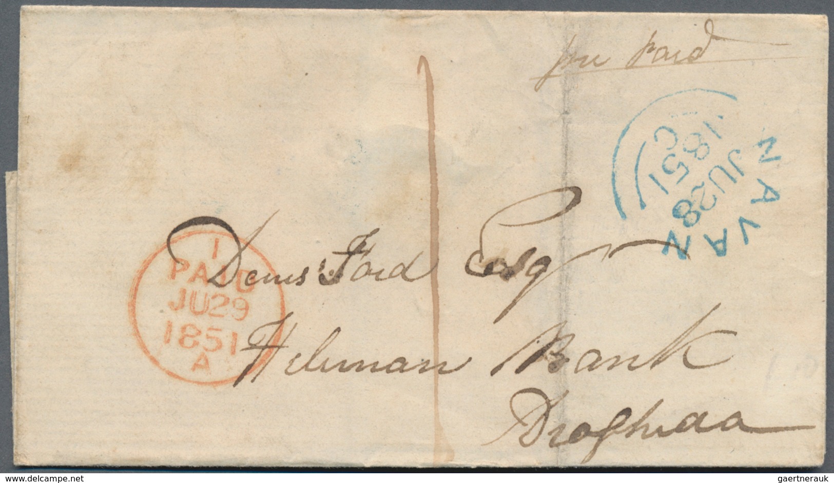 Irland: 1803/1850 Appr. 24 Old Entire Letters And A Stationery Envelope Of 1844 Showing A Great Rang - Briefe U. Dokumente