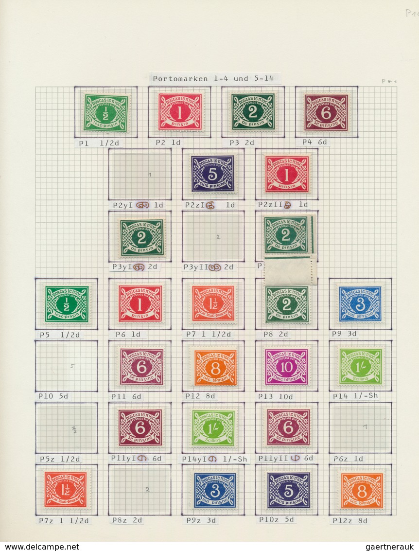 Irland - Portomarken: 1925/1980, Unmounted Mint Collection On Album Pages Incl. Watermark Types, Gut - Portomarken
