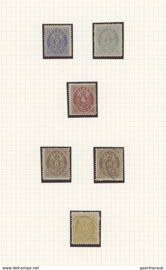 Island: 1873, 1st Issue/skilling Denomination, Petty Collection Of Six Stamps 2sk. To 16sk. Neatly A - Sonstige & Ohne Zuordnung