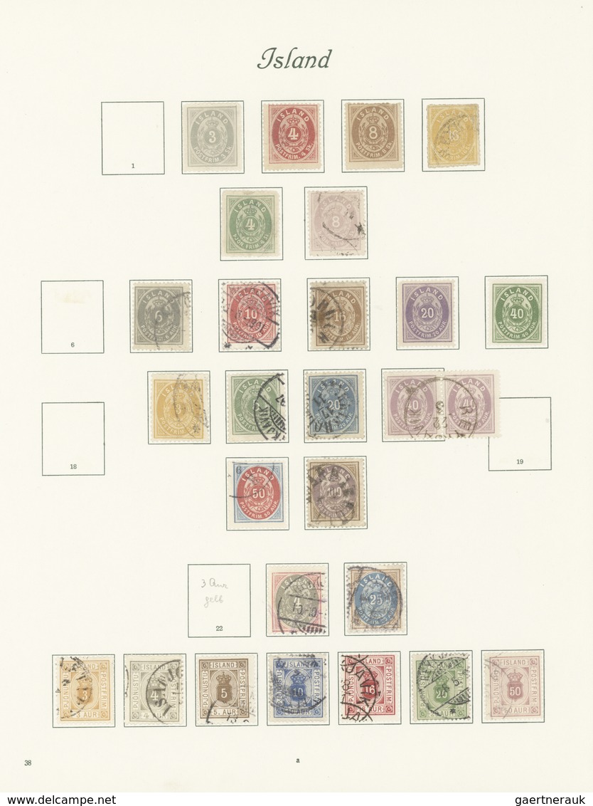 Island: 1873/1930, Used And Mint Collection On Album Pages, From A Nice Selection Of Skilling Values - Sonstige & Ohne Zuordnung