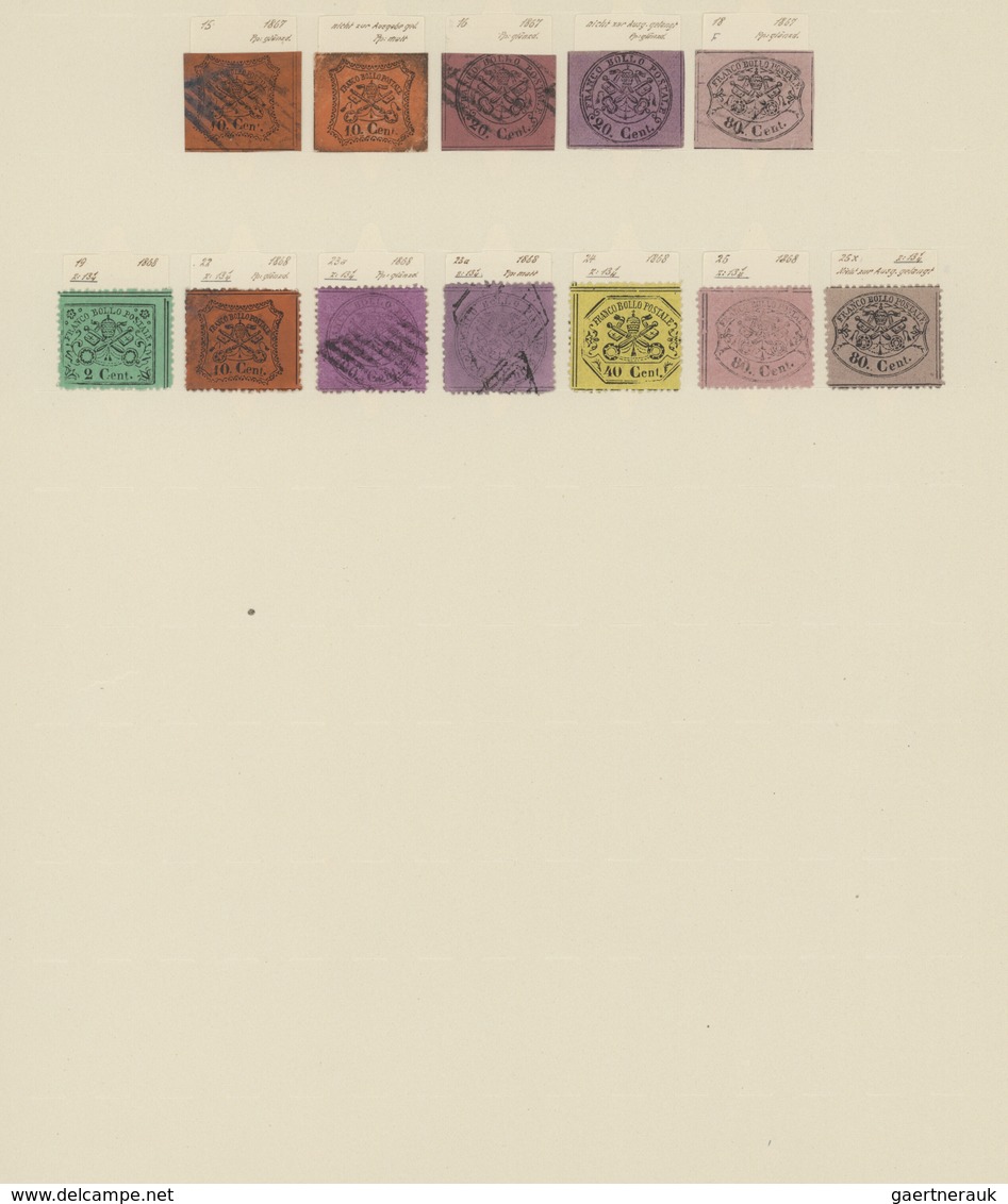 Italien - Altitalienische Staaten: Kirchenstaat: 1852/1868, Chiefly Used Collection Of 30 Stamps Sho - Kirchenstaaten