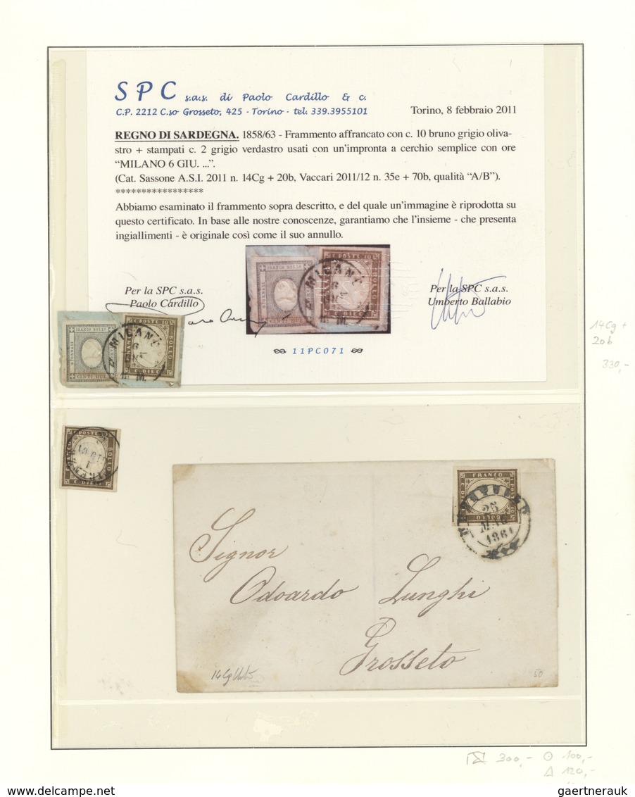 Italien - Altitalienische Staaten: Sardinien: 1858/1863, 4th Issue 10c. Brown, Specialised Collectio - Sardinien