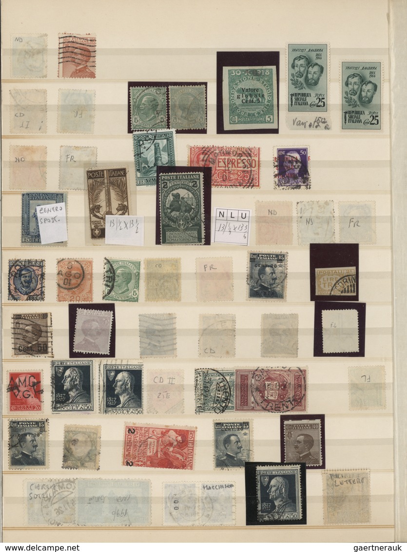 Italien: 1860/1960 (ca.), Italy (mainly) And Some Area, Specialised Assortment Of Apprx. 1.800 Stamp - Sammlungen