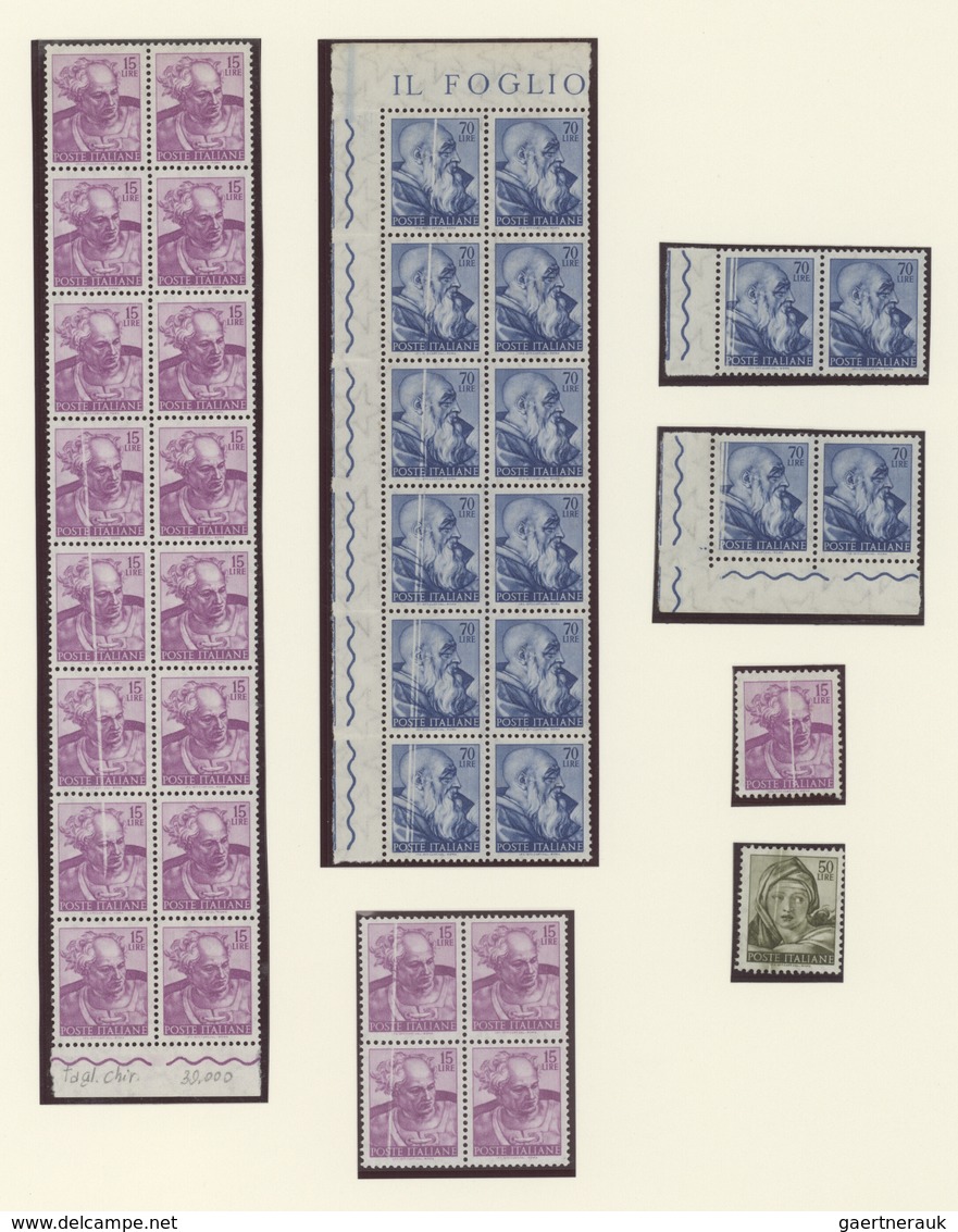 Italien: 1861/1955, SPECIALITIES/VARIETIES, Collection Of Apprx. 90 Stamps On Album Pages, Showing G - Sammlungen