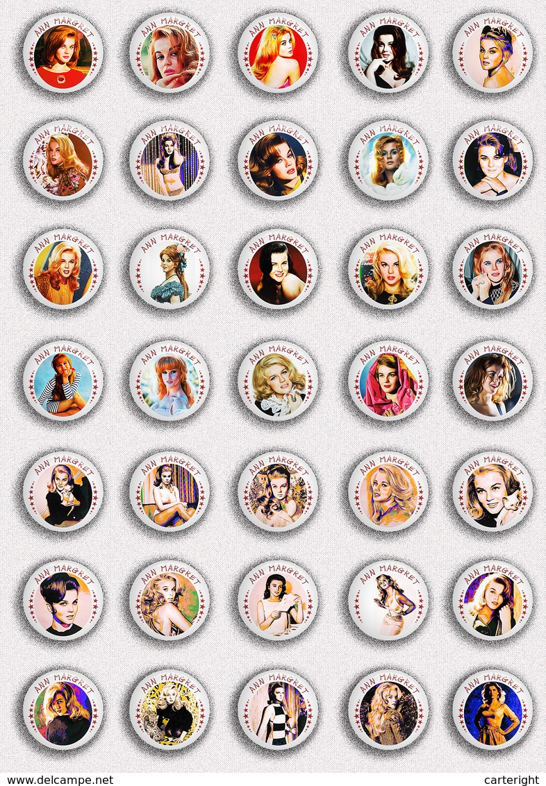 35 X Ann Margret Film Fan ART BADGE BUTTON PIN SET 2 (1inch/25mm Diameter) - Cinéma