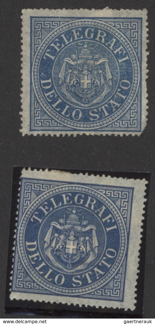 Italien: 1862/1980 (ca.), Telegrafie, Sammlung mit rund 40 Belegen, ab Formular für die Aufgabe eine