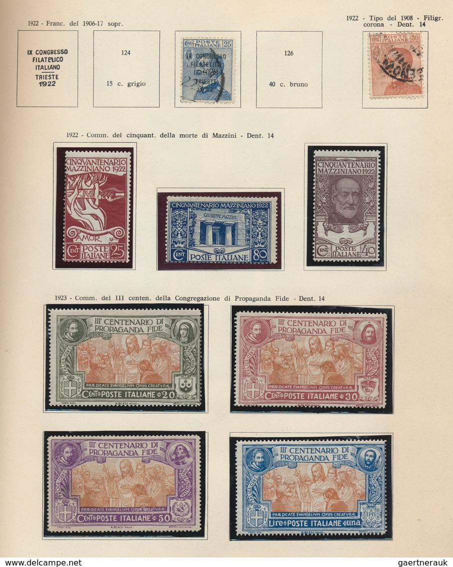 Italien: 1862-1960: Italian Kingdom And Republic, Mixed Collected, In Italian Preprinted Album. - Sammlungen