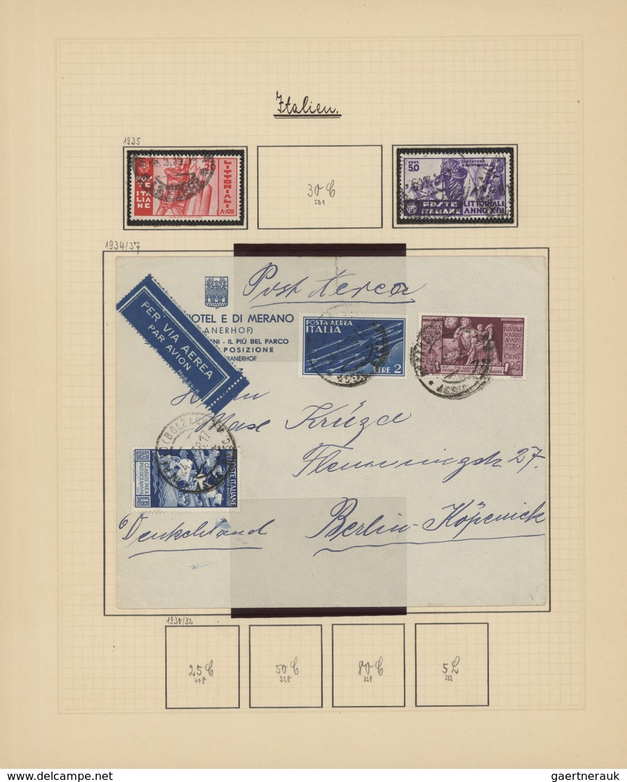 Italien: 1863/1938, Used Collection On Album Pages With Many Interesting Issues, Definitive Sets Up - Sammlungen